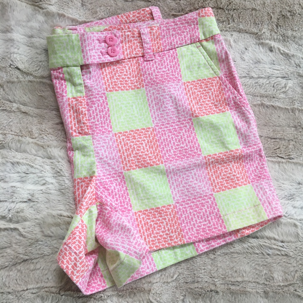 Pink Multi-Color Patterned Womens Shorts